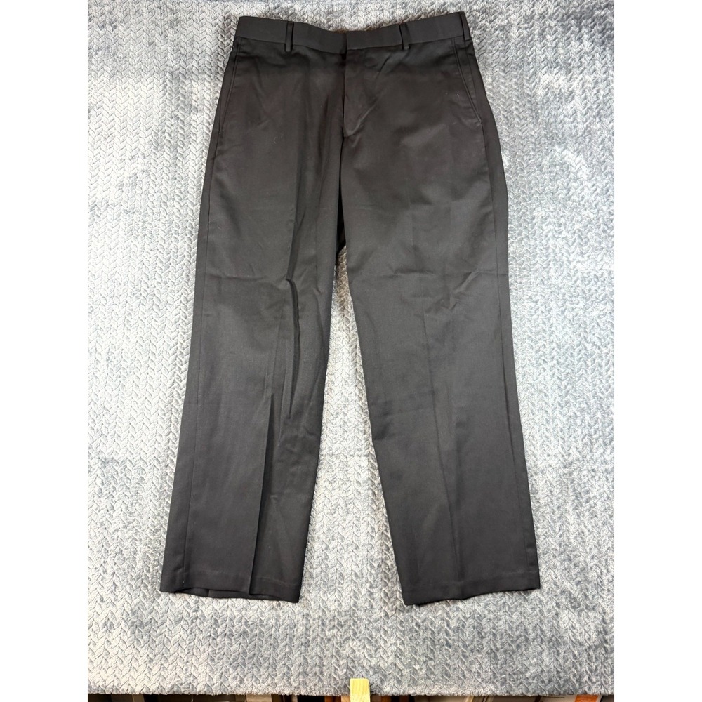 Dockers Relaxed Fit Dress Pants Men 34x30 Black Flat Front Straight Leg Business